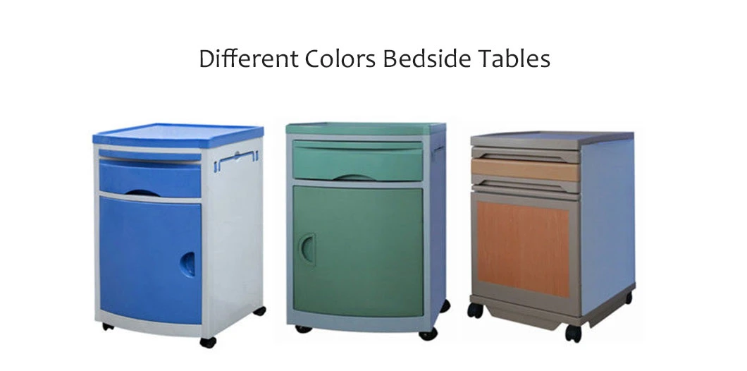 Furniture Manufacturer Blue Standard Size ABS Medical Bedside Cabinet Locker Table Hospital Bedside Tables with Drawer