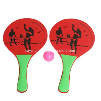 Raquetes de bola de praia com logotipo personalizado conjunto de 2 pás e bola para jogos de equipe de areia adulto brinquedos tênis/badminton/pingpong pás de raquete