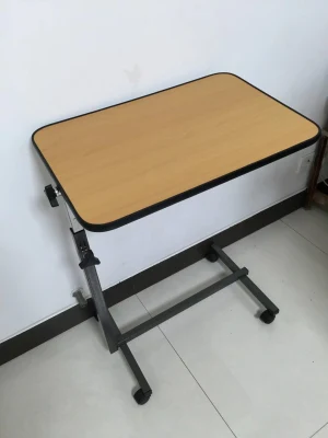 Mesa de cabeceira médica ajustável com rodas